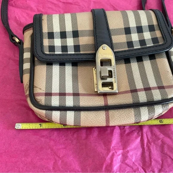 Burberry Tan and Black Check Crossbody Bag - Picture 11 of 13